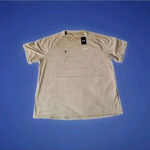 Under Armour Mens Size 4XL The Tech Textured Tee TShirt Tan Moisture Wicking NEW